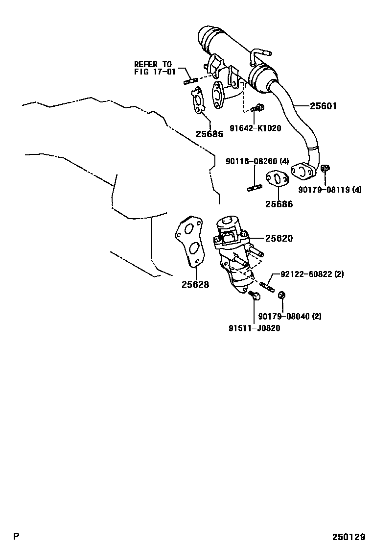 Toyota COROLLA 废气再循环系统 EPC diagram — 250129