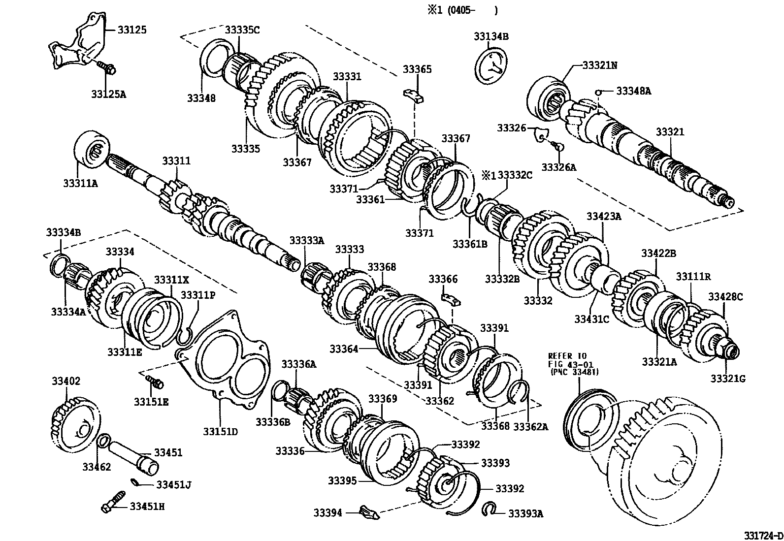 Toyota COROLLA 变速器齿轮(MTM) EPC diagram — 331724D