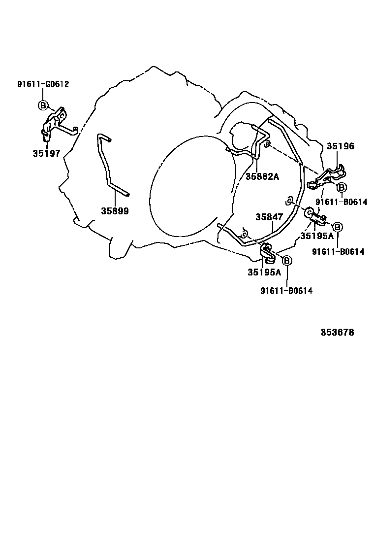 Toyota COROLLA 阀体和滤油网(ATM) EPC diagram — 353678
