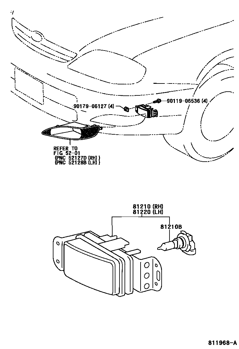 Toyota COROLLA Fog Lamp EPC diagram — 811968A