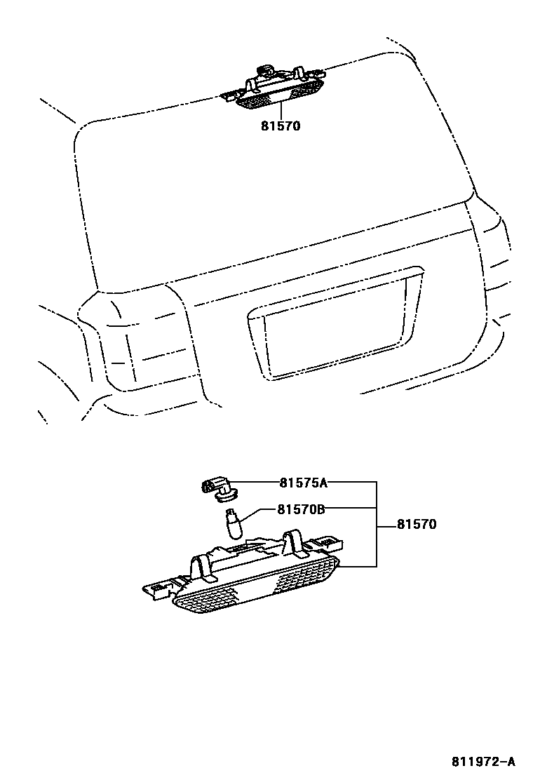 Toyota COROLLA 高位刹车灯 EPC diagram — 811972A