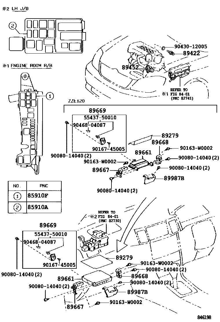 Toyota COROLLA 电子燃油喷射系统 EPC diagram — 846198