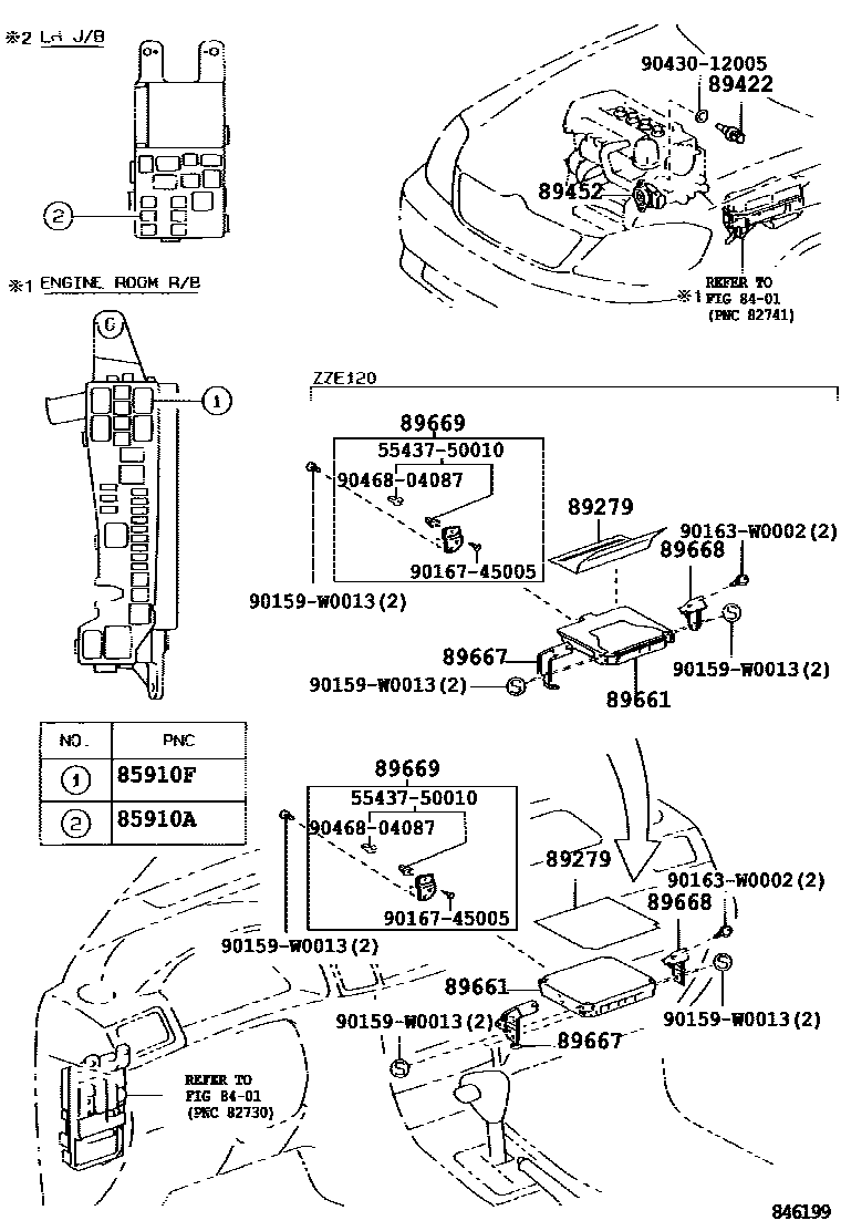 Toyota COROLLA 电子燃油喷射系统 EPC diagram — 846199