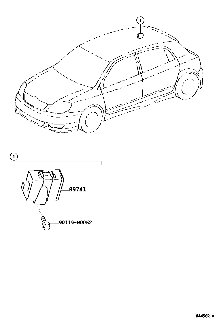 Toyota COROLLA 遥控门锁 EPC diagram — 844562A