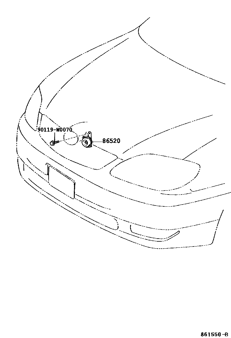 Toyota COROLLA 喇叭 EPC diagram — 861550B
