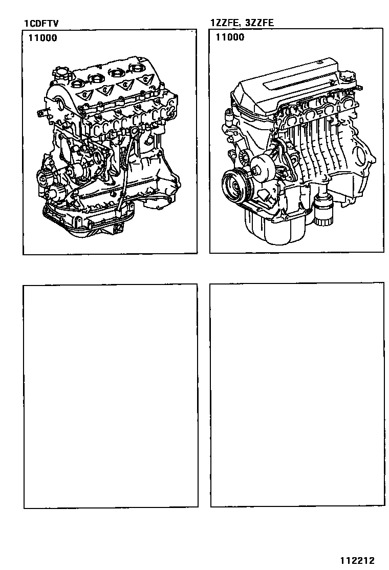 Toyota COROLLA Partial Engine Assembly EPC diagram — 112212