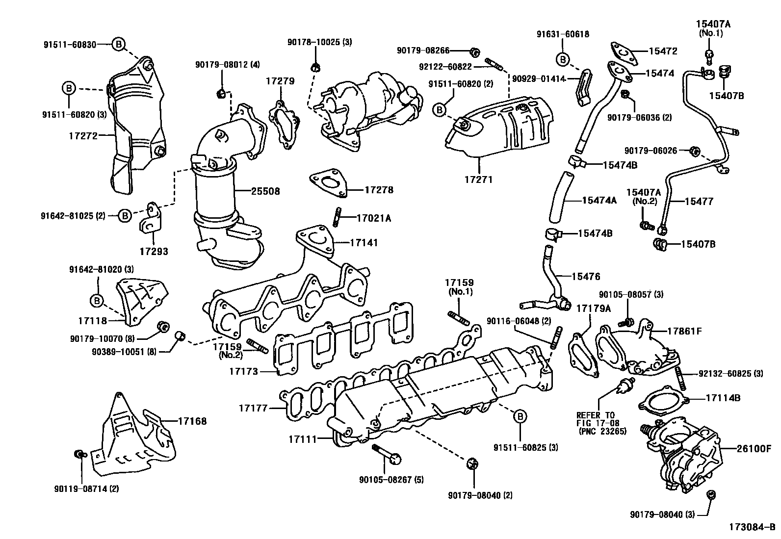 Toyota COROLLA Manifold EPC diagram — 173084B