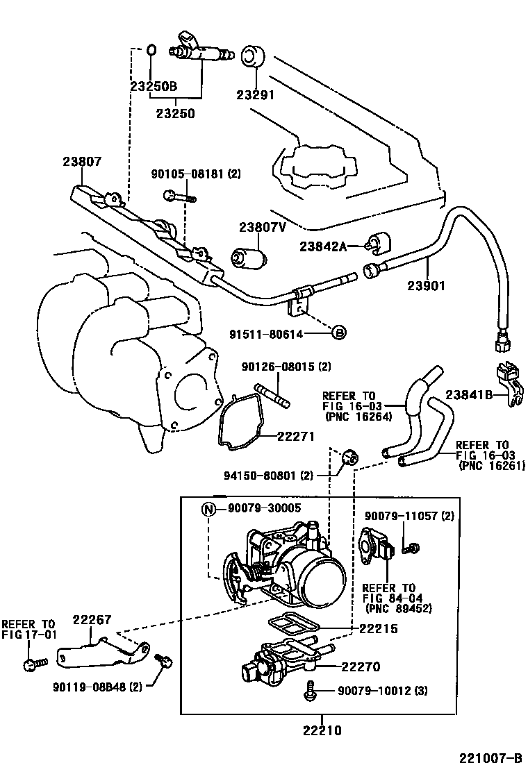 Toyota COROLLA 燃油喷射系统 EPC diagram — 221007B