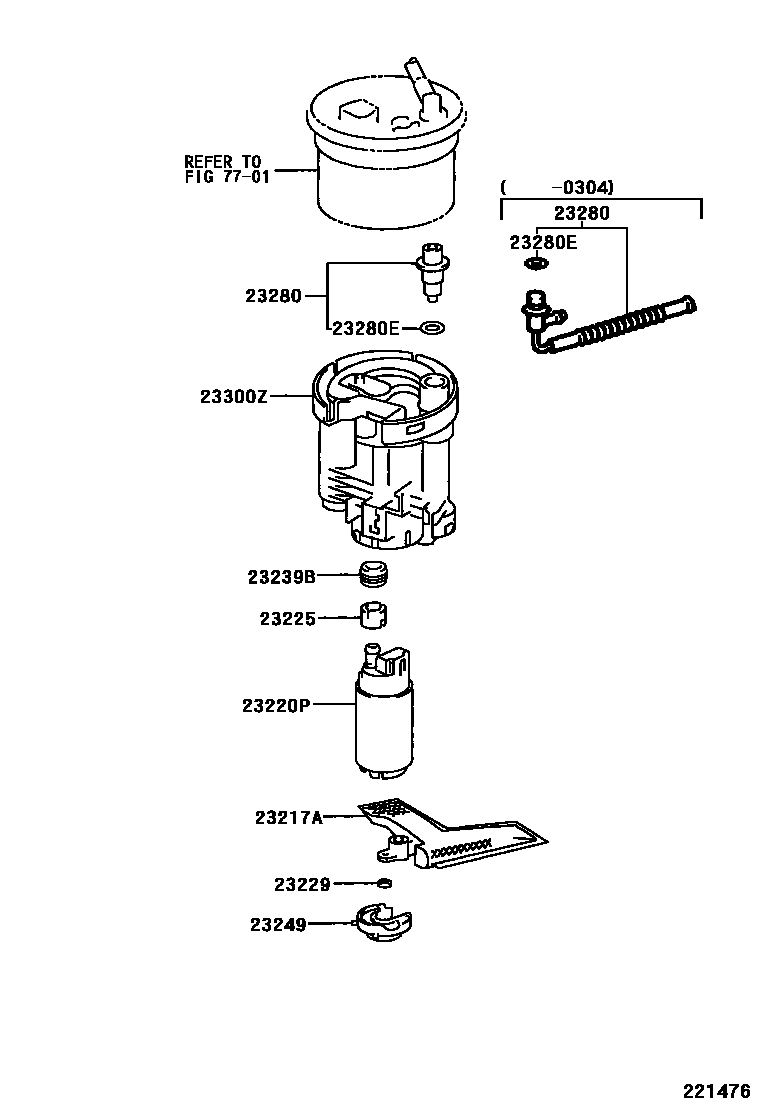 Toyota COROLLA 燃油喷射系统 EPC diagram — 221476