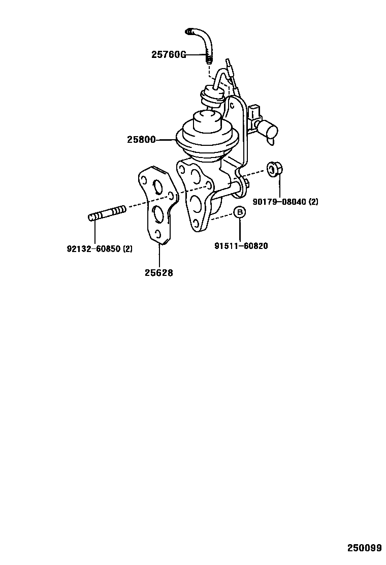 Toyota COROLLA 废气再循环系统 EPC diagram — 250099