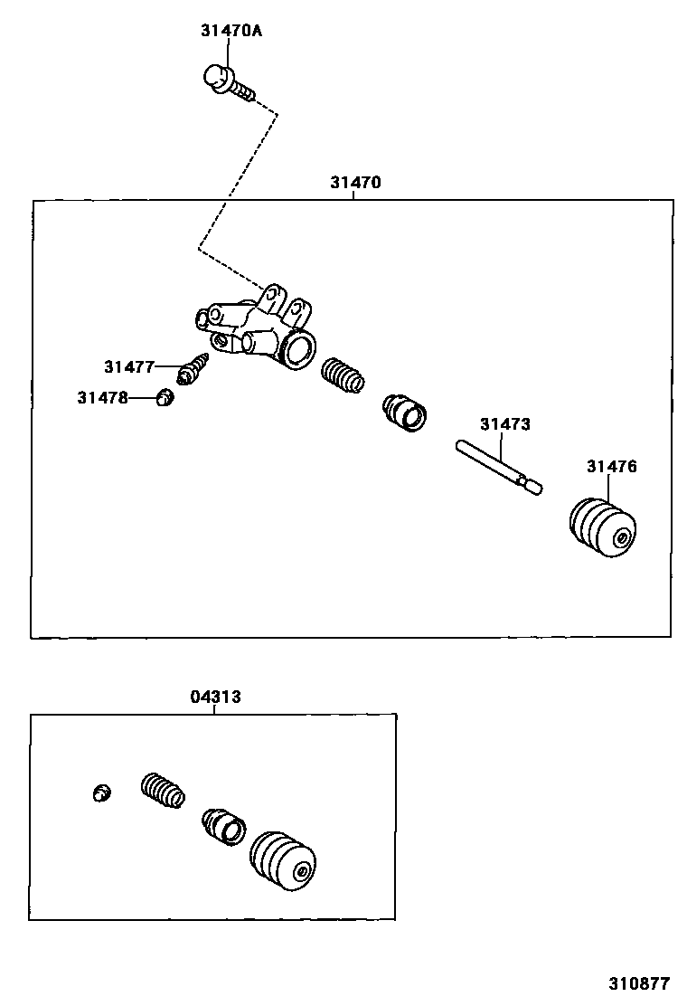Toyota COROLLA 离合器分离缸 EPC diagram — 310877
