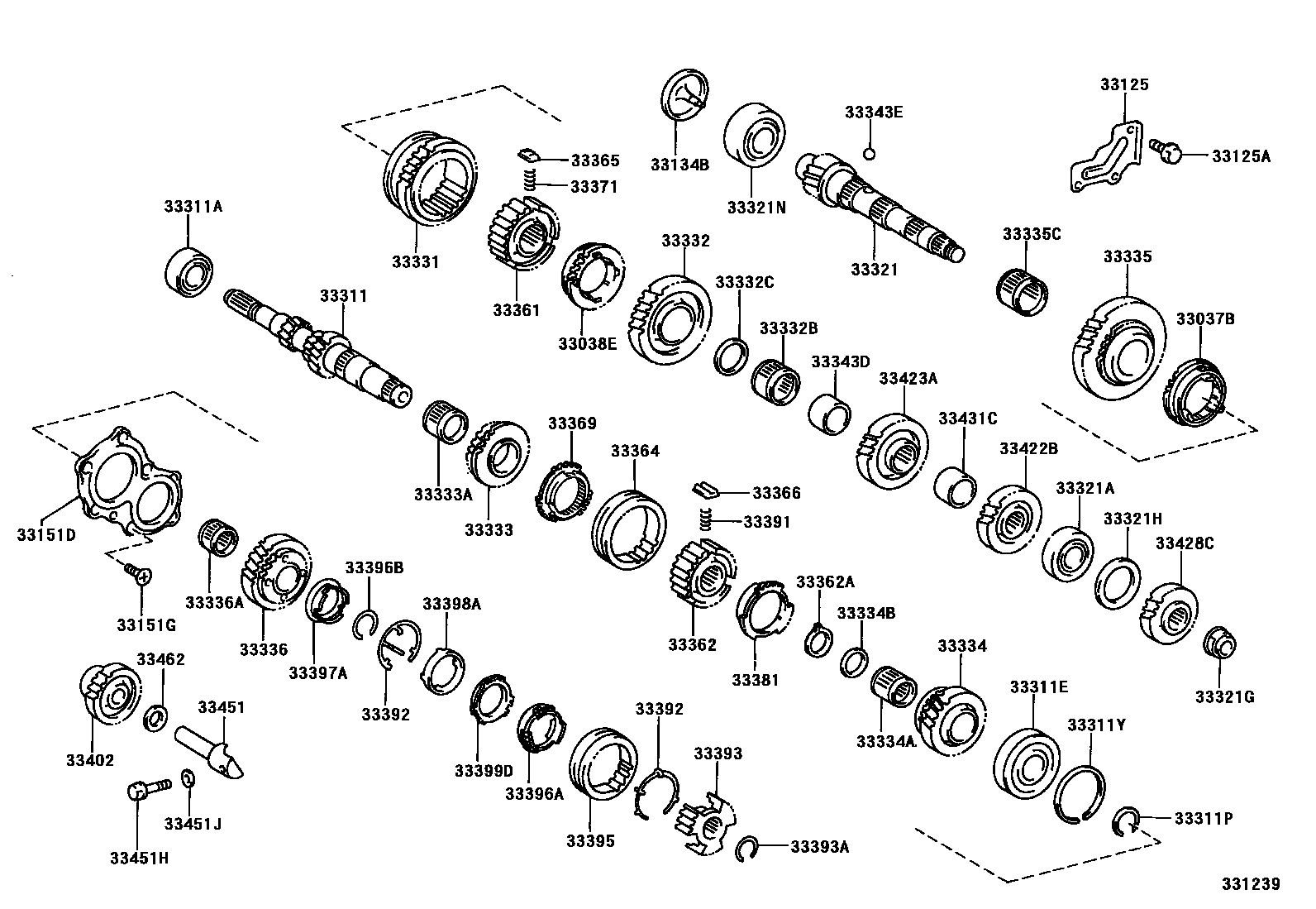 Toyota COROLLA 变速器齿轮(MTM) EPC diagram — 331239