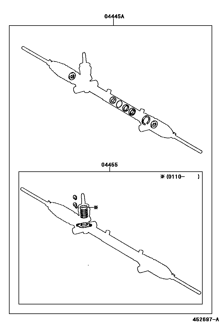 Toyota COROLLA 前转向齿轮和连杆 EPC diagram — 452697A