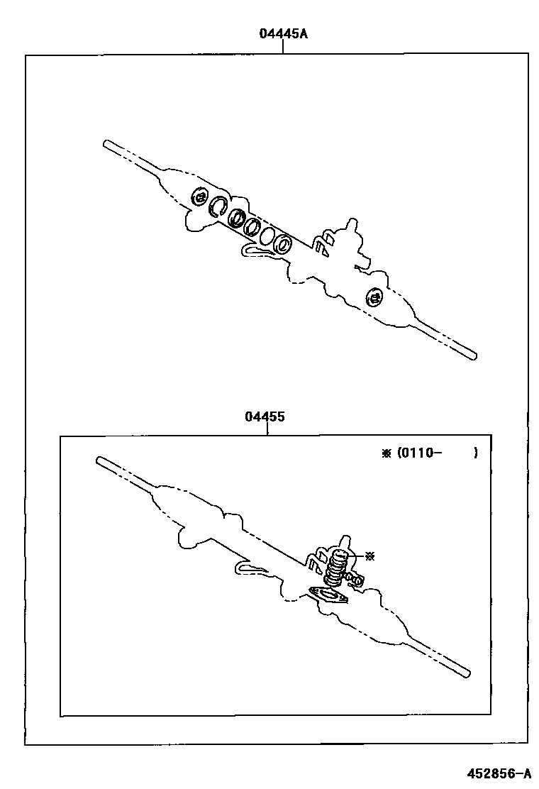 Toyota COROLLA 前转向齿轮和连杆 EPC diagram — 452856A