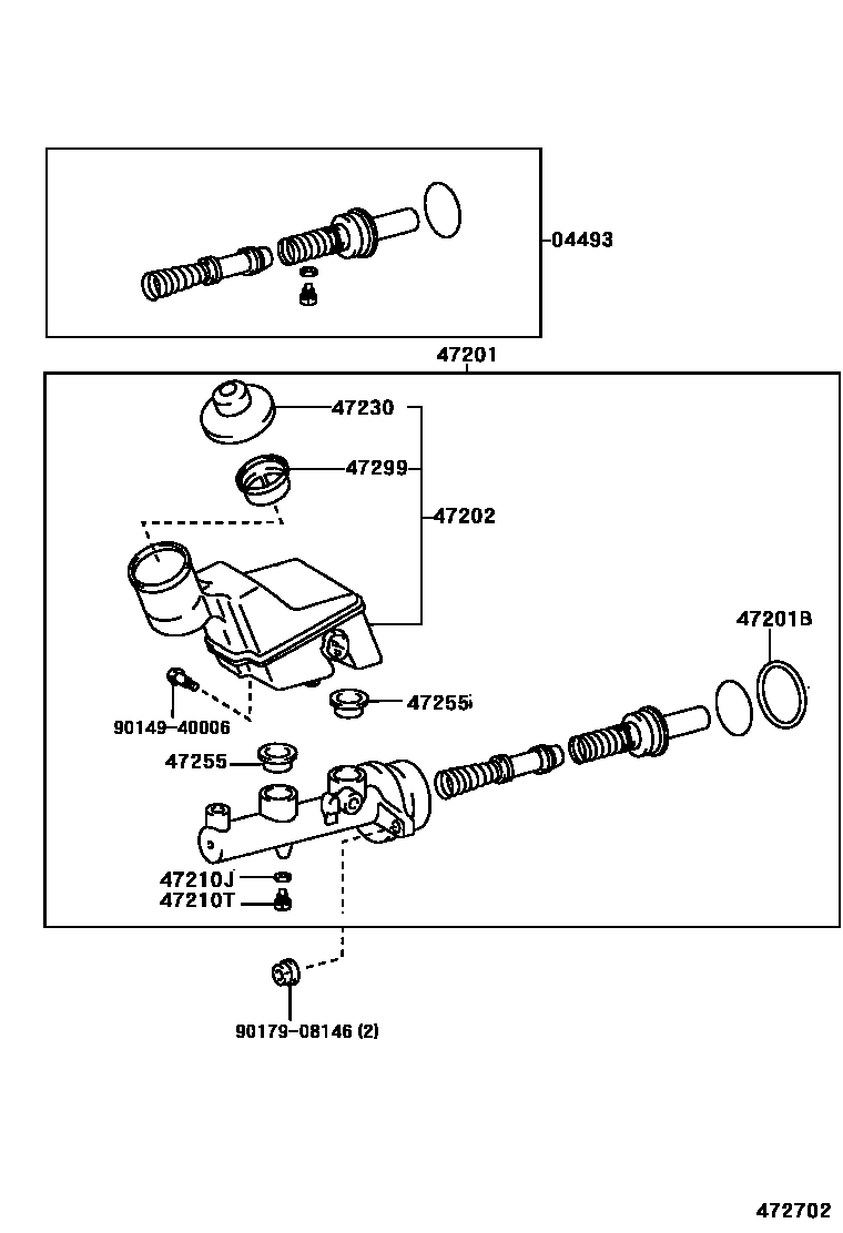 Toyota COROLLA 制动总泵 EPC diagram — 472702