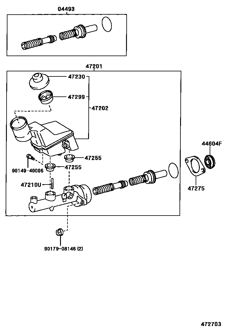 Toyota COROLLA 制动总泵 EPC diagram — 472703