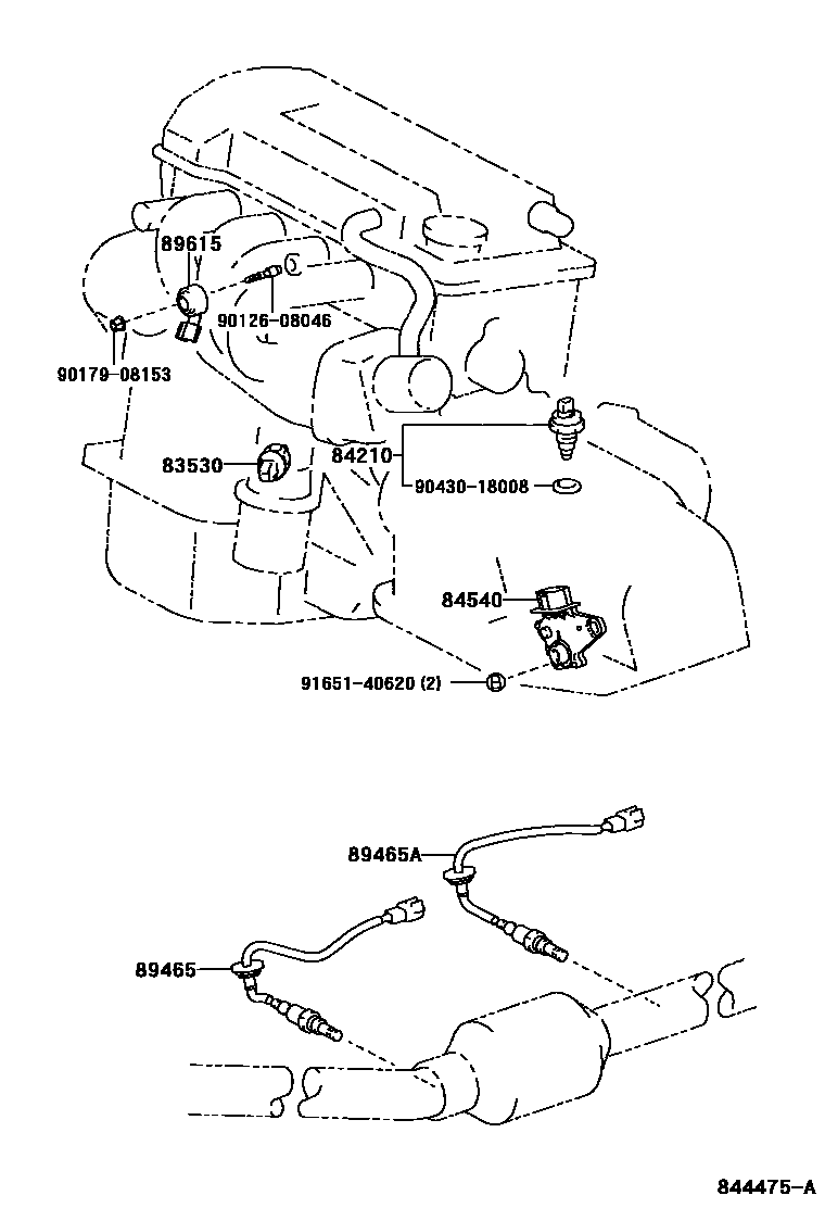 Toyota COROLLA 开关和继电器和ECU EPC diagram — 844475A