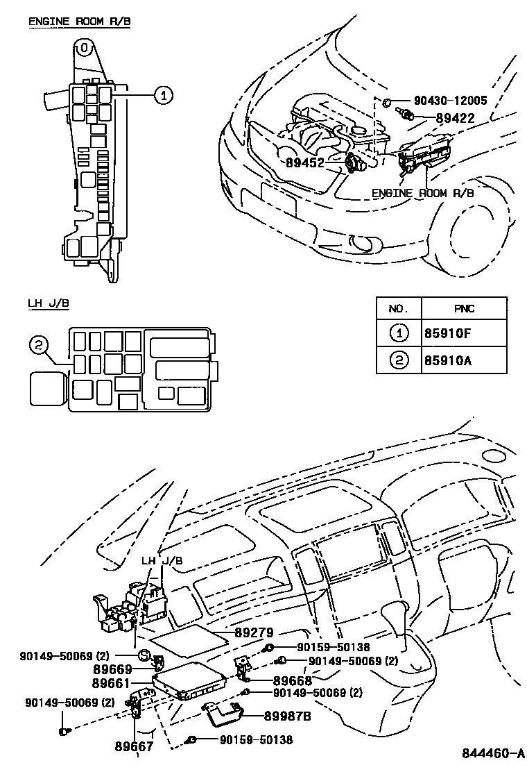Toyota COROLLA 电子燃油喷射系统 EPC diagram — 844460A