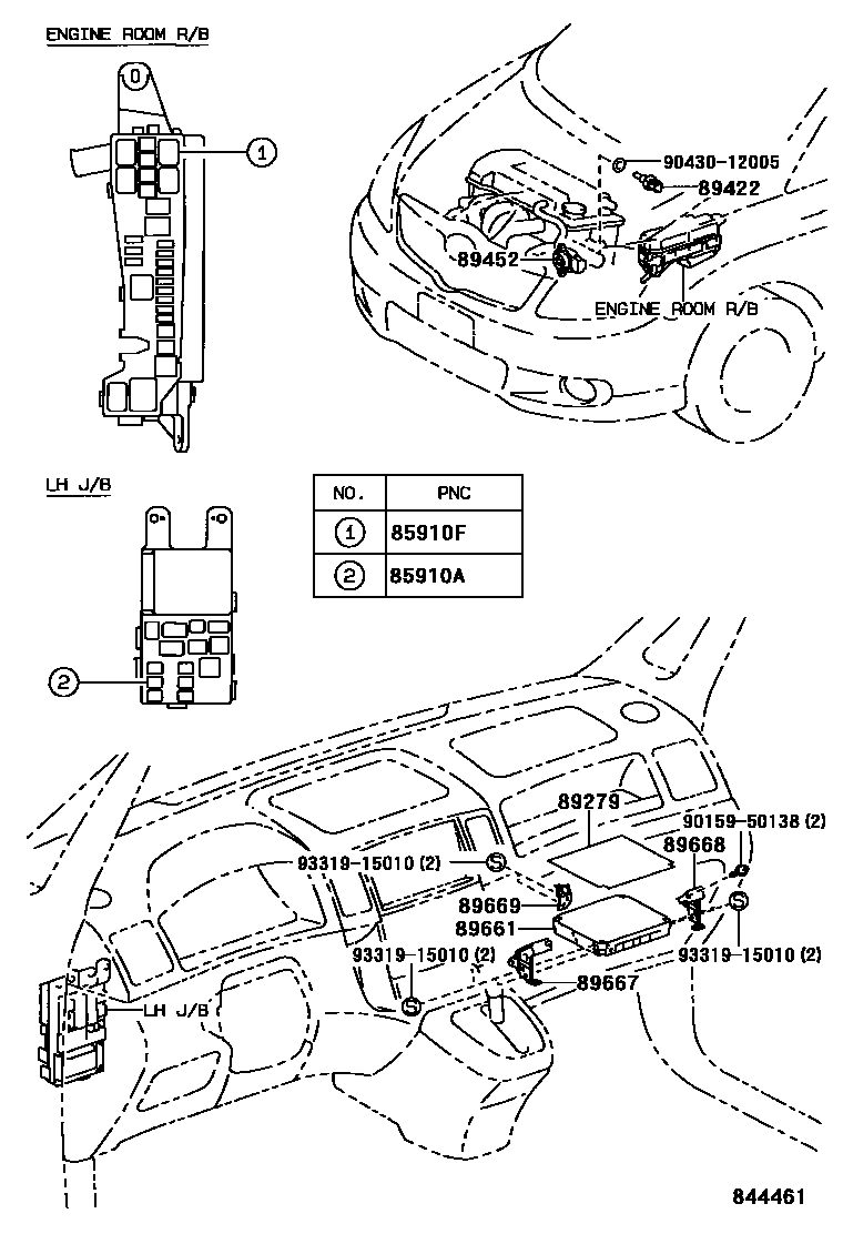 Toyota COROLLA 电子燃油喷射系统 EPC diagram — 844461