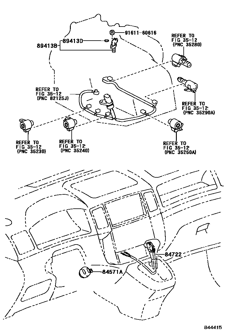 Toyota COROLLA 超速档和电子控制变速器 EPC diagram — 844415