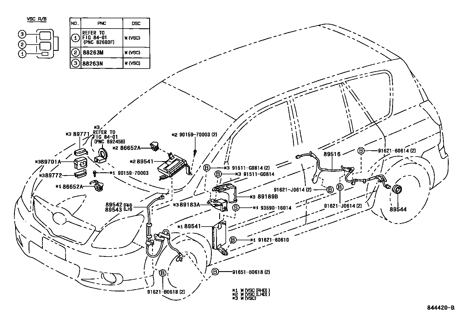 Toyota COROLLA ABS 和 VSC EPC diagram — 844420C