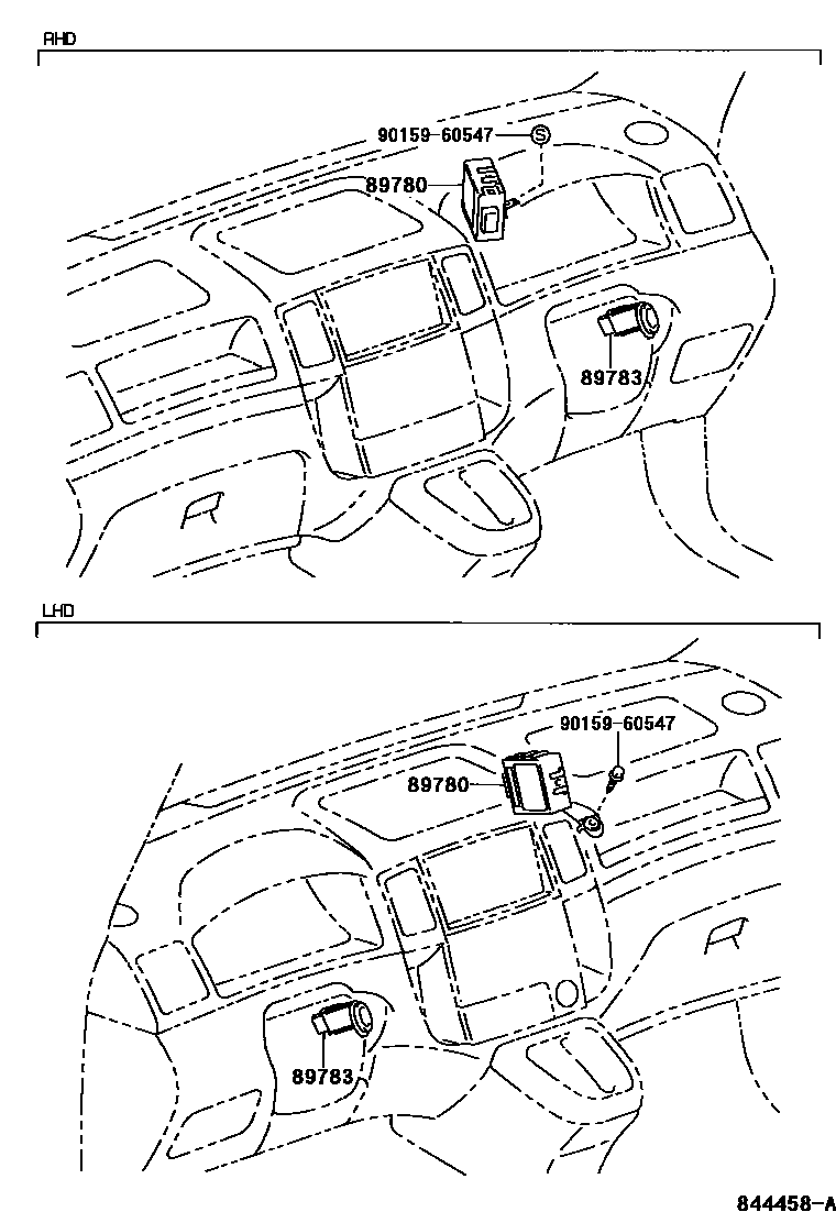 Toyota COROLLA 防盗装置 EPC diagram — 844458A