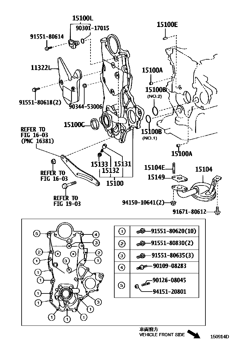 Toyota COROLLA Engine Oil Pump EPC diagram — 150914D