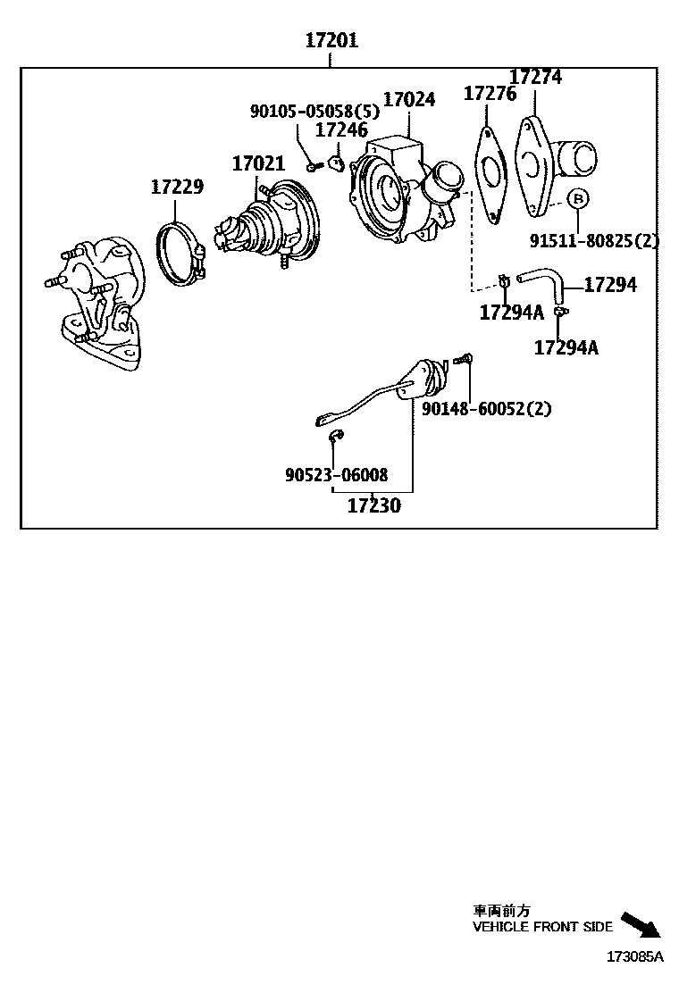 Toyota COROLLA Manifold EPC diagram — 173085A