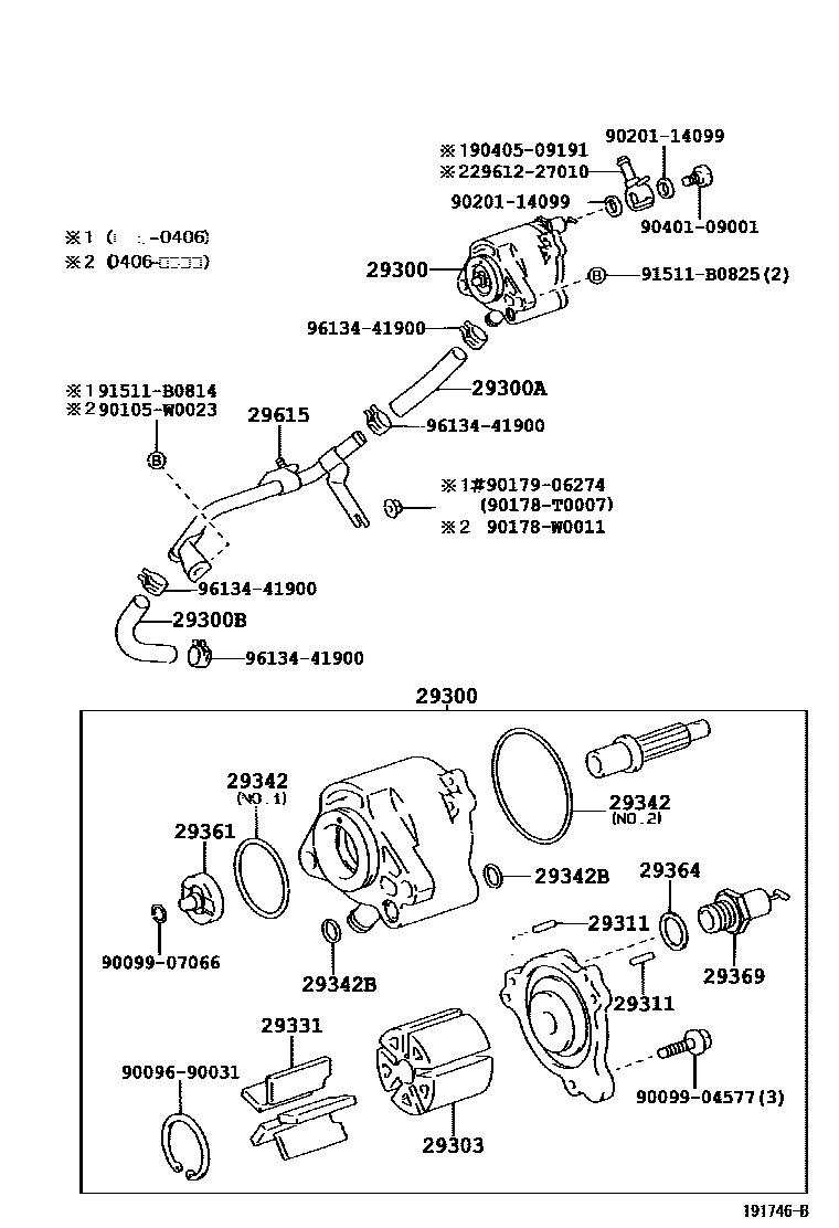 Toyota COROLLA 真空泵 EPC diagram — 191746B