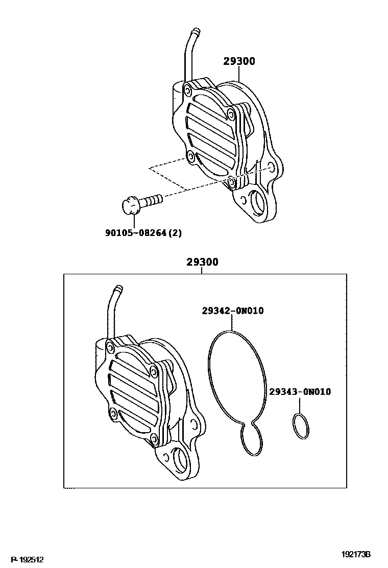 Toyota COROLLA 真空泵 EPC diagram — 192173B