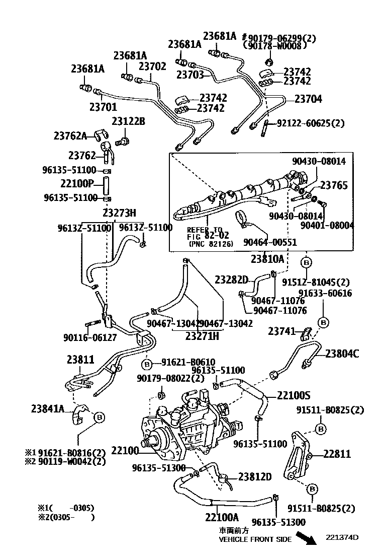 Toyota COROLLA 喷油泵总成 EPC diagram — 221374D