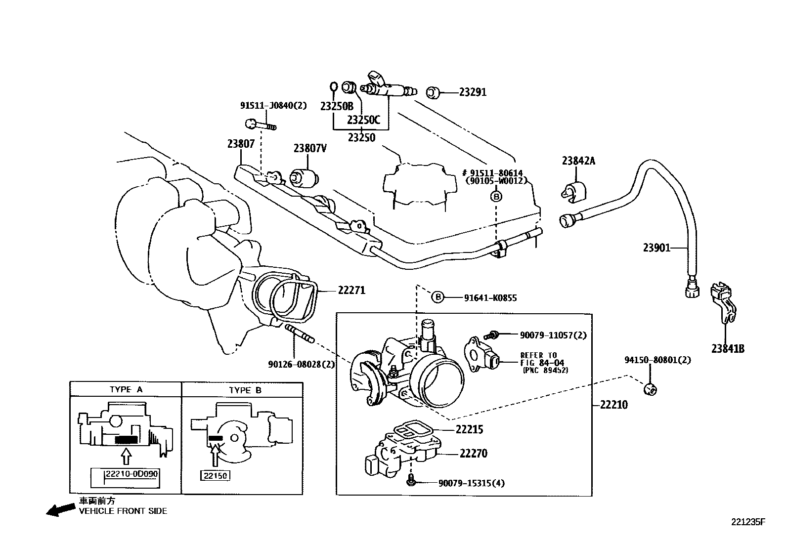 Toyota COROLLA 燃油喷射系统 EPC diagram — 221235F