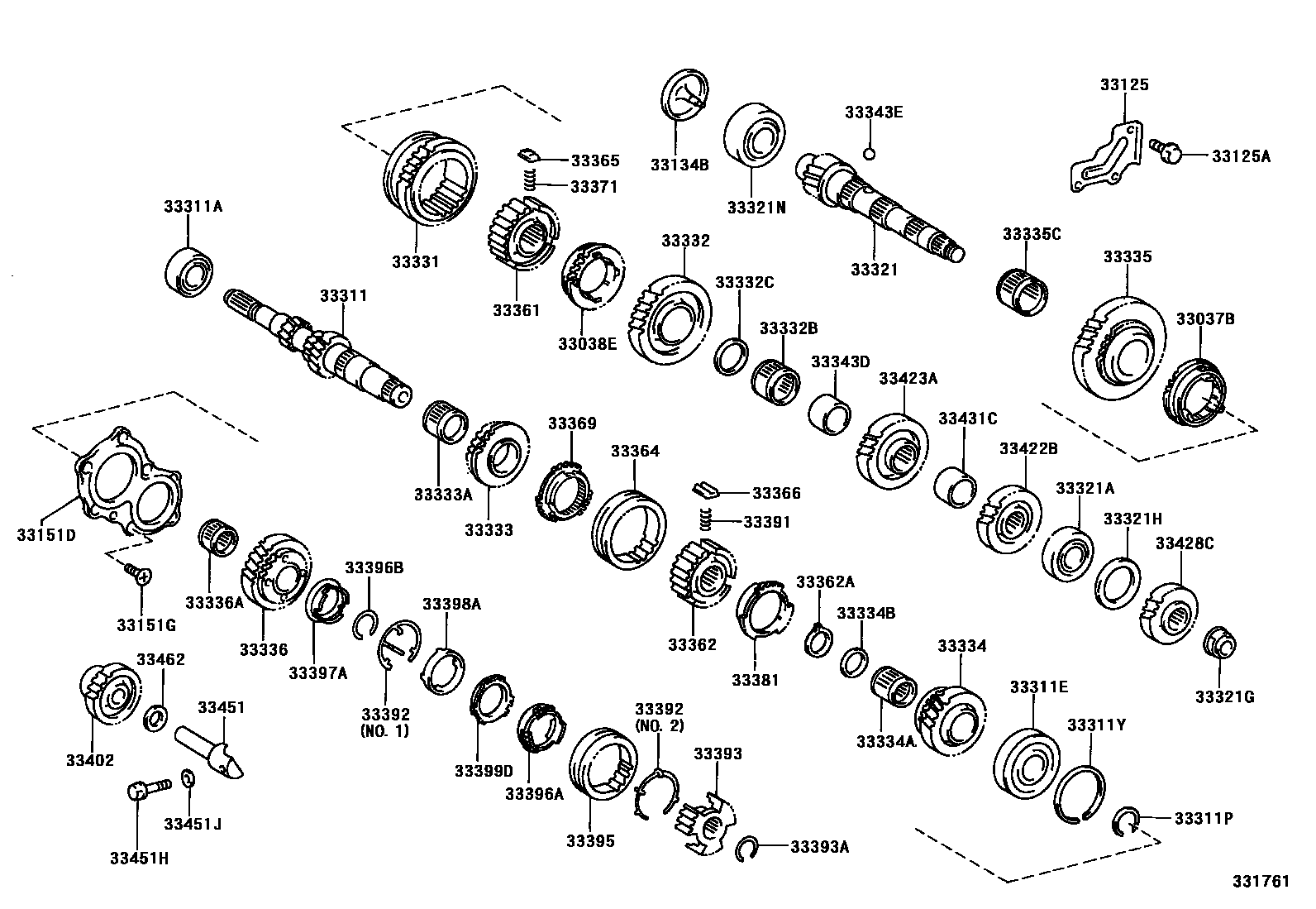 Toyota COROLLA 变速器齿轮(MTM) EPC diagram — 331761