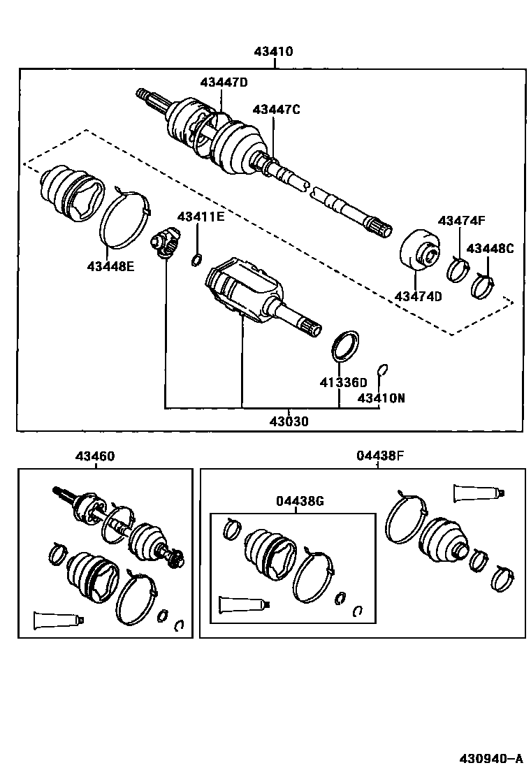 Toyota COROLLA Front Drive Shaft EPC diagram — 430940A