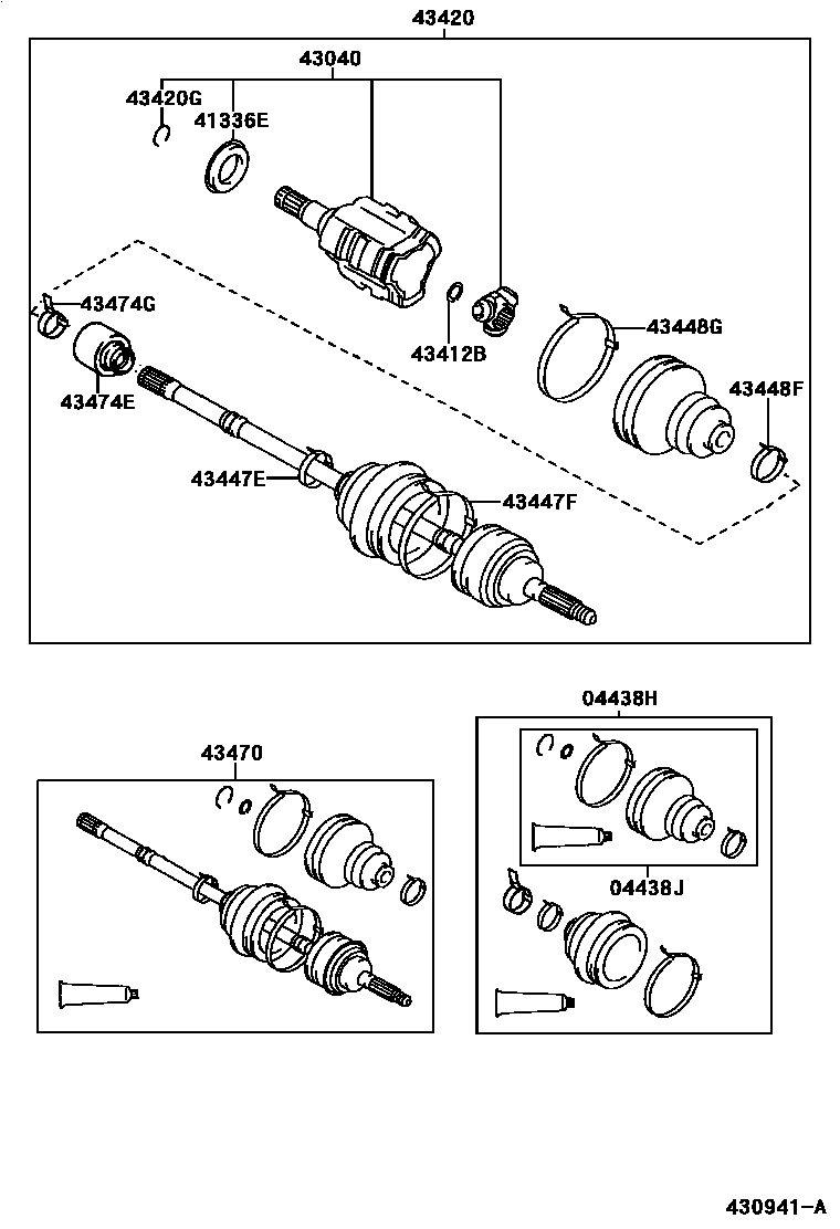 Toyota COROLLA Front Drive Shaft EPC diagram — 430941A