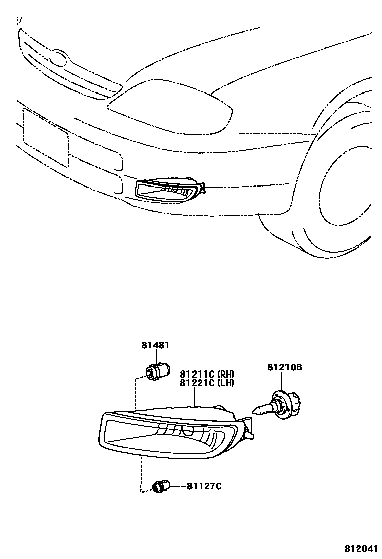 Toyota COROLLA Fog Lamp EPC diagram — 812041