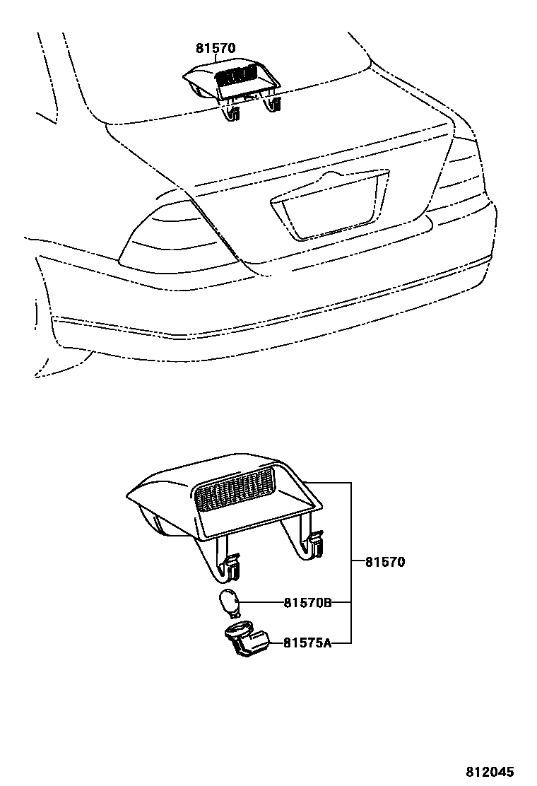Toyota COROLLA 高位刹车灯 EPC diagram — 812045