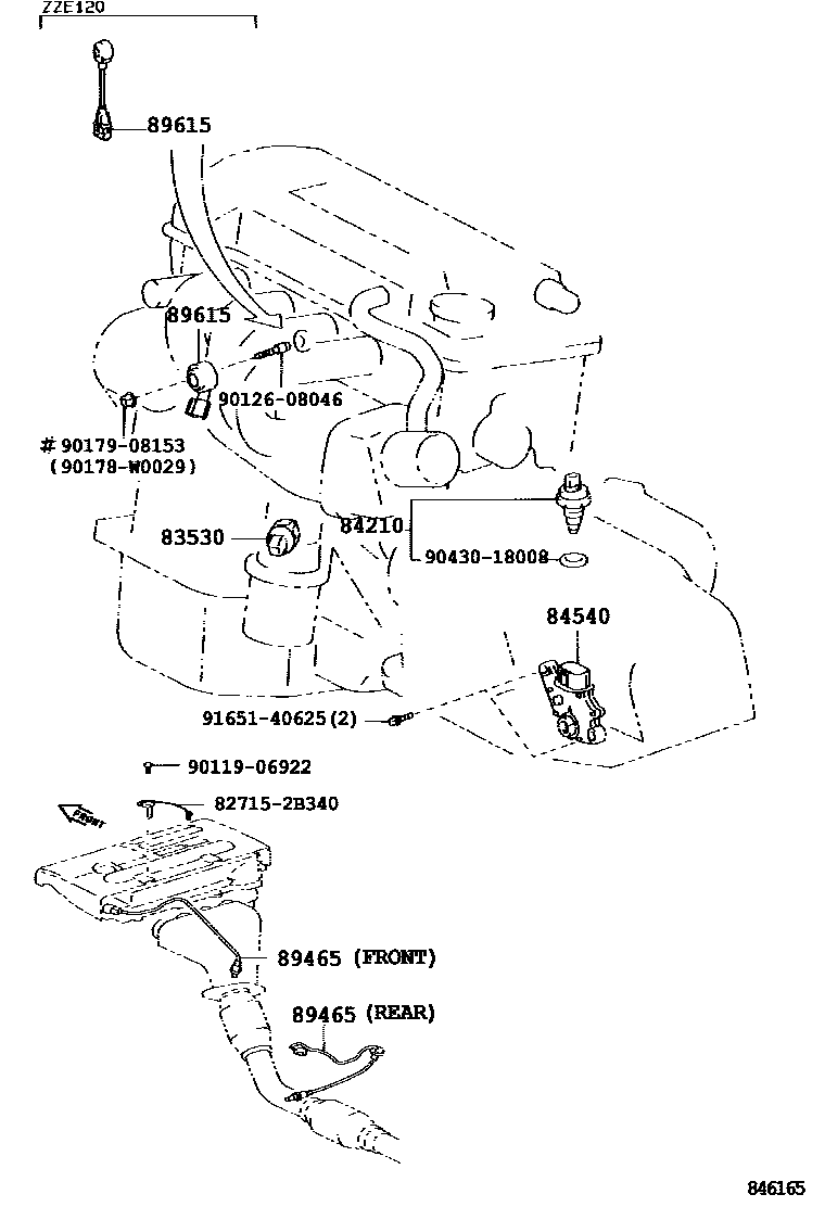 Toyota COROLLA 开关和继电器和ECU EPC diagram — 846165
