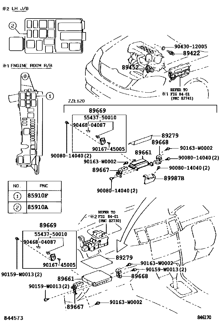 Toyota COROLLA 电子燃油喷射系统 EPC diagram — 846170