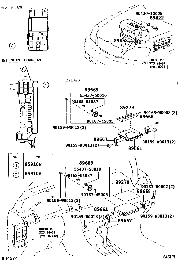 Toyota COROLLA 电子燃油喷射系统 EPC diagram — 846171