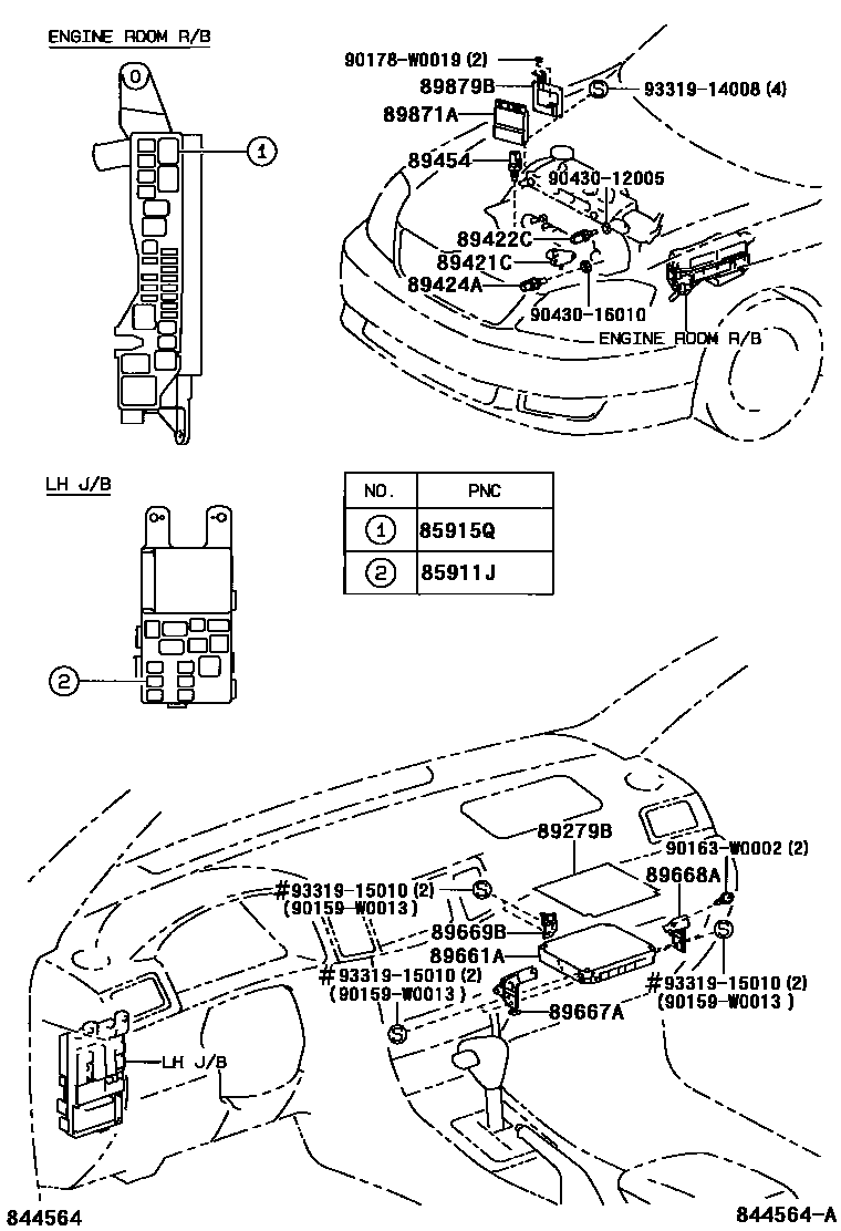 Toyota COROLLA 电子控制柴油机(ECD) EPC diagram — 844564A
