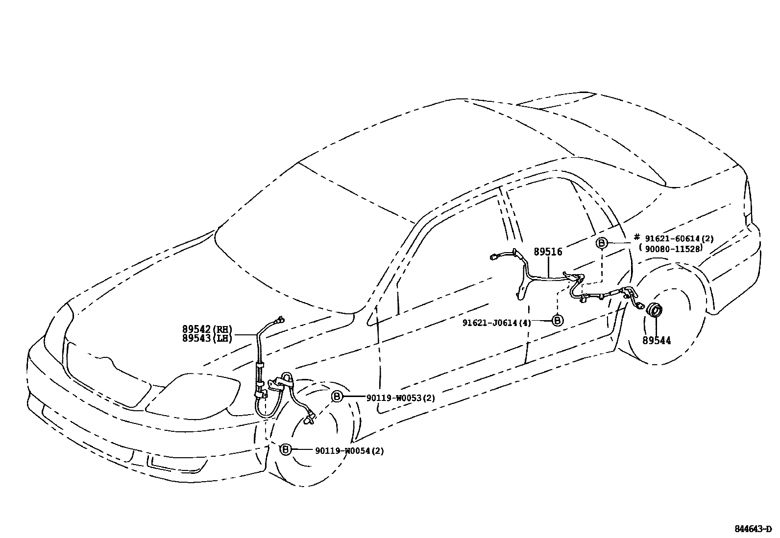 Toyota COROLLA ABS 和 VSC EPC diagram — 844643D