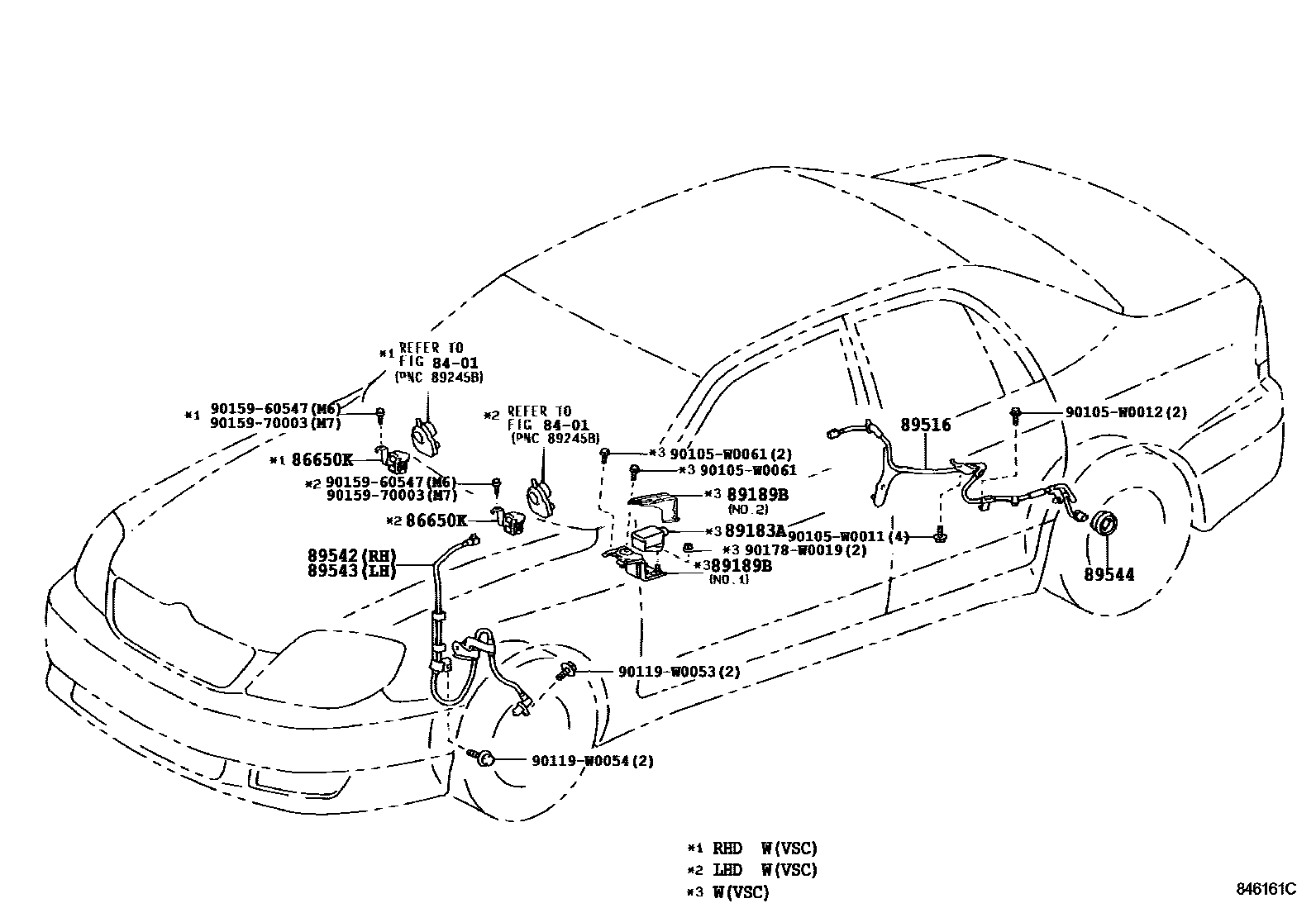 Toyota COROLLA ABS 和 VSC EPC diagram — 846161C