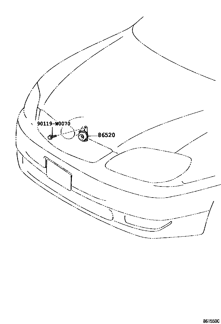 Toyota COROLLA 喇叭 EPC diagram — 861550C