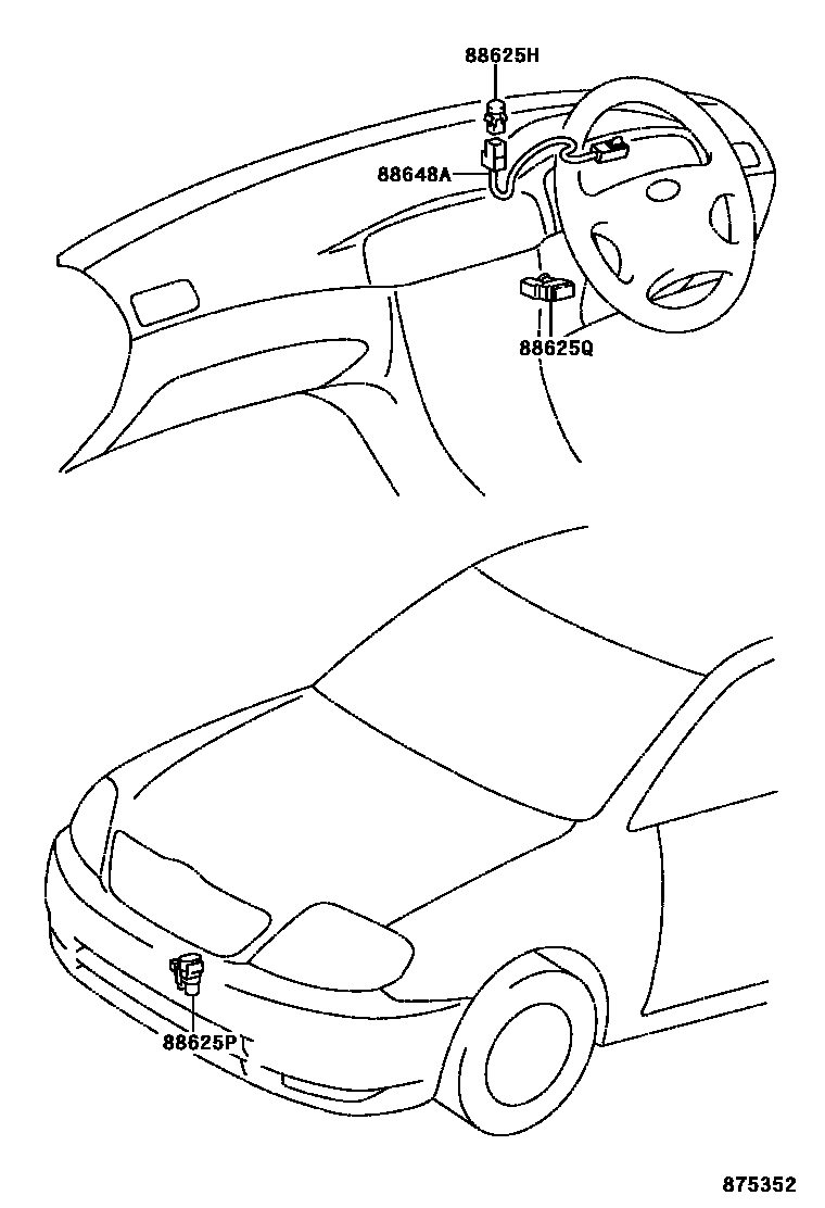 Toyota COROLLA 暖风和空调系统 - 控制器和风管 EPC diagram — 875352