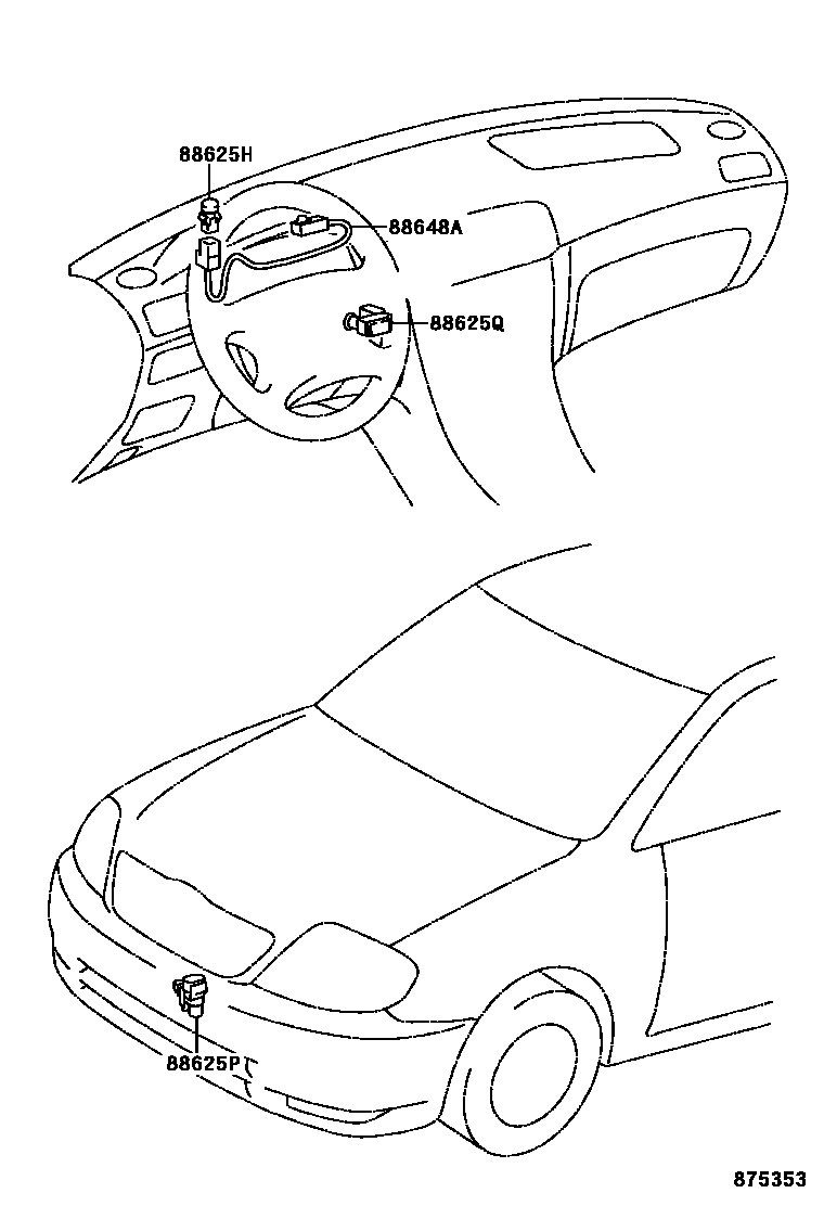 Toyota COROLLA 暖风和空调系统 - 控制器和风管 EPC diagram — 875353
