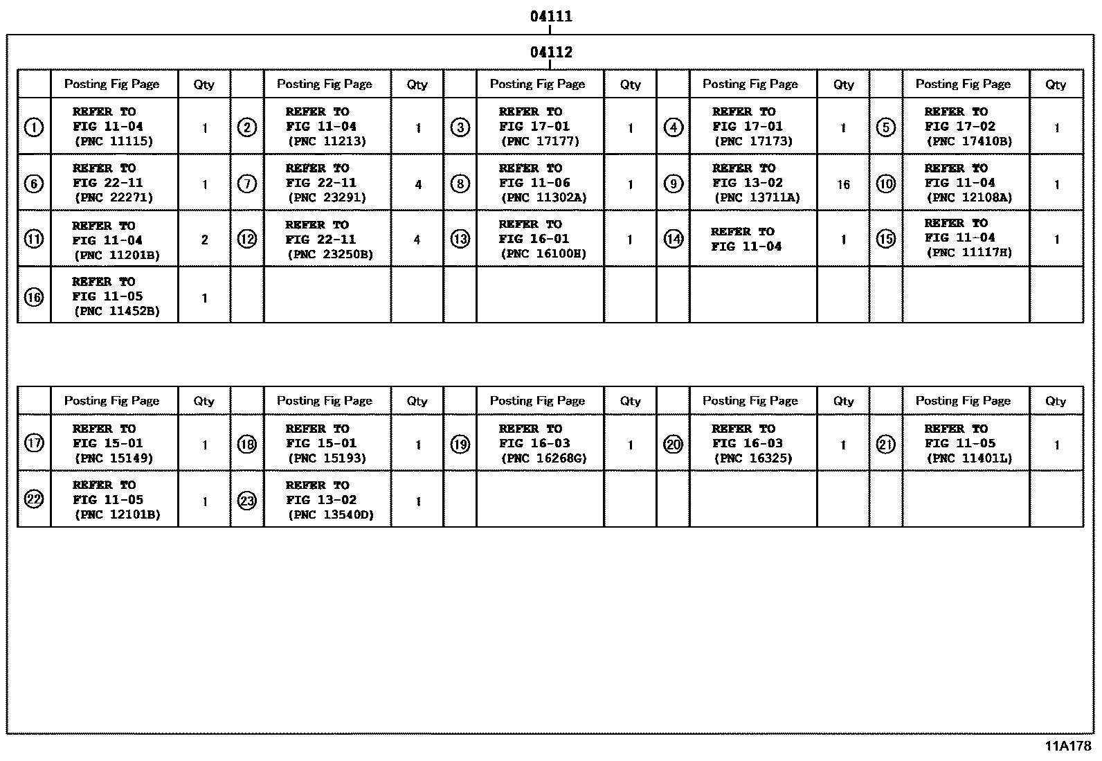 Toyota COROLLA Engine Overhaul Gasket Kit EPC diagram — 11A178