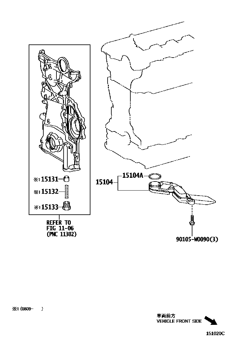 Toyota COROLLA Engine Oil Pump EPC diagram — 151020C