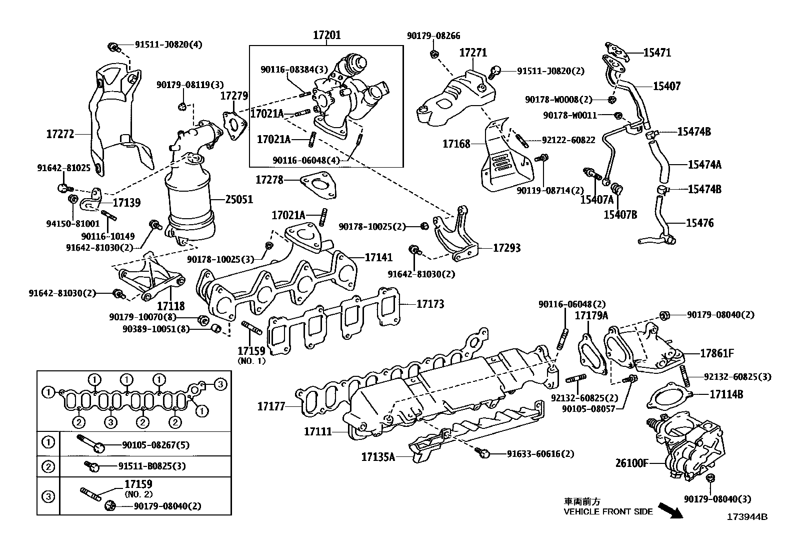 Toyota COROLLA Manifold EPC diagram — 173944B