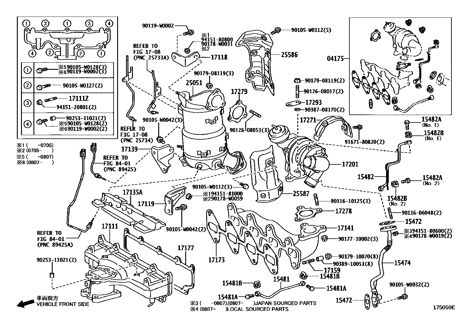 Toyota COROLLA Manifold EPC diagram — 175059E